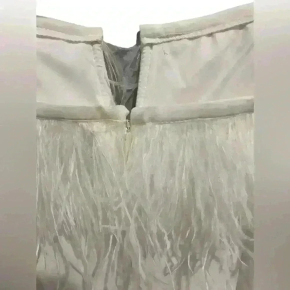 NWT Aidan by Aidan‎ Mattox Stretch Crepe Mini Dress Feather Trim Sheath 18 - Picture 11 of 16